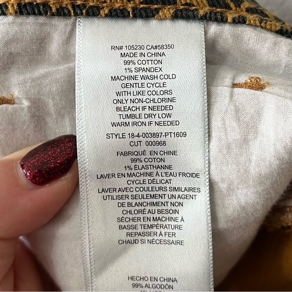 Current/Elliott NWT The High Waist Stiletto Straight Jeans Spotted Leopard Sz 29 - Picture 10 of 10